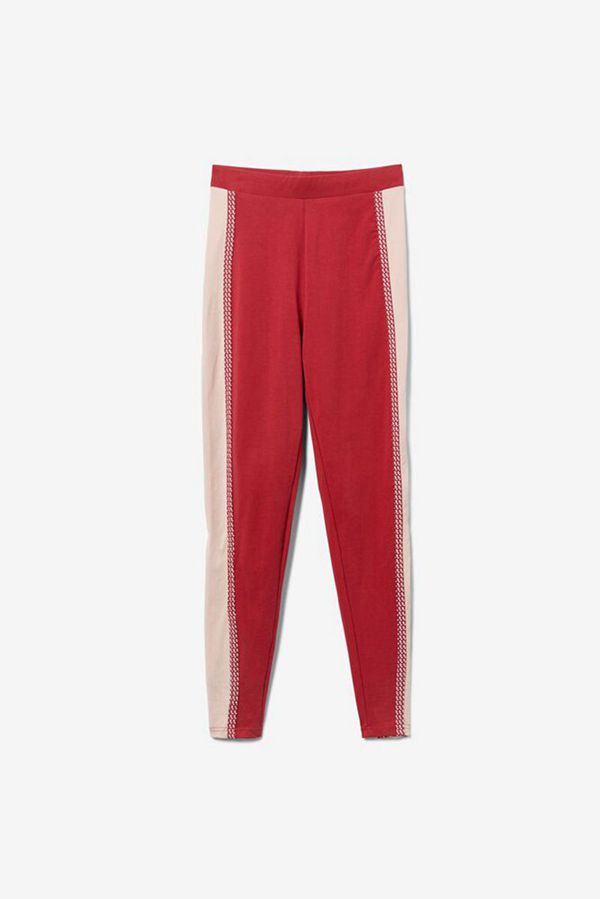 Fila Ona Side Stripe Women's Leggings - Red/Rose,NZ 850-53862